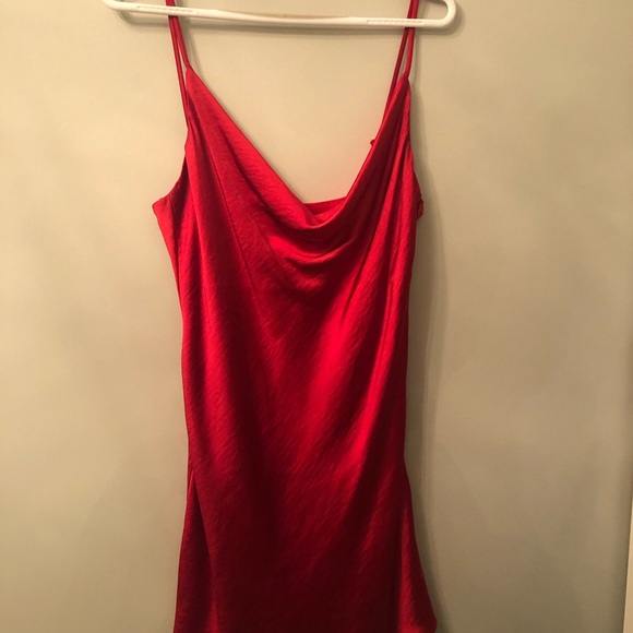 Red cowl neck slip dress. Size M - Picture 2 of 4